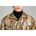 Nerazzurri Autumn Short Handsome Cool Colorful Snakeskin Print Pu Leather Jacket Men Luxury European Style Clothes 2023 EU Size