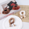 Cute Warm Plaid Hamster Cape Windproof Comfortable Furry Collar Scarf Set Adjustable Pet Transformation Outfit Costume Party