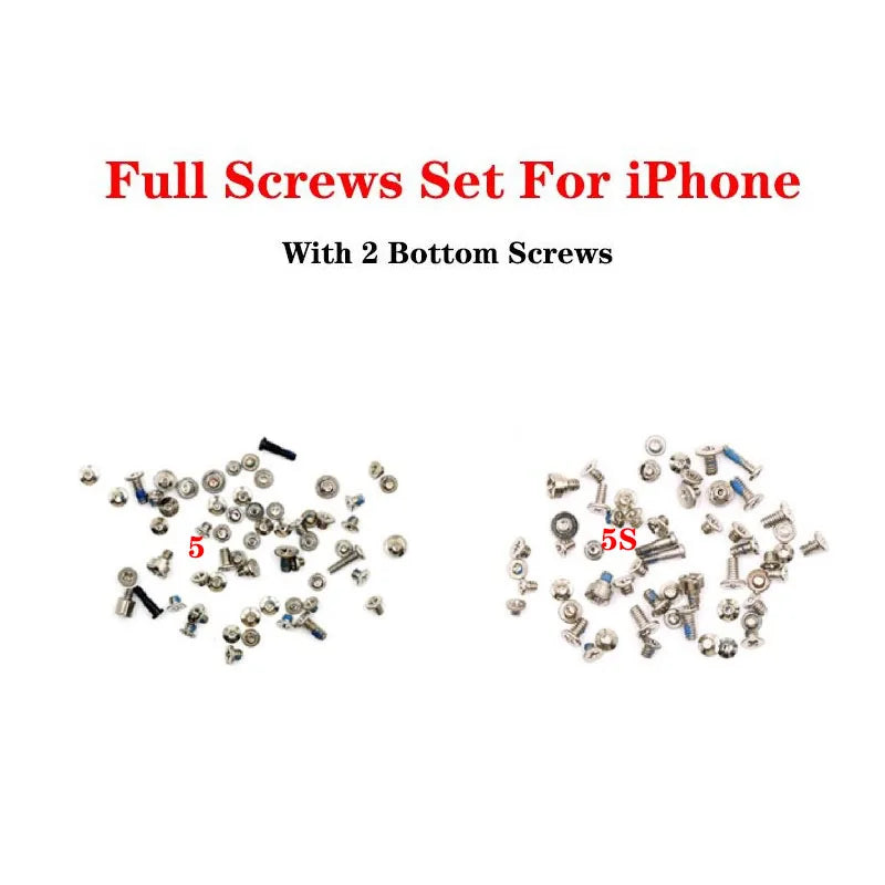 Full Screws Set Replacment for iPhone 5 5S 6 6S 7 8 Plus X XR XS Max with Bottom Pentalobe Screw