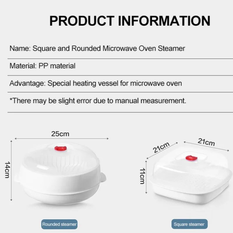 New Microwave Steamer with Circular Square Single Double and Triple Layers  Perfect for Kitchen Use