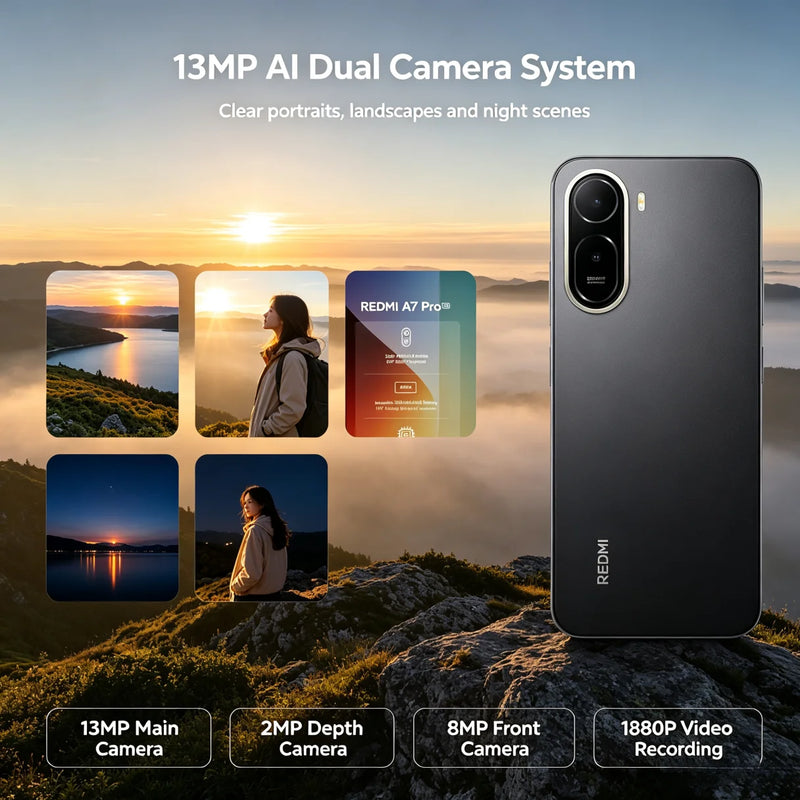 2026 New Official Authentic Product Redmi A7Pro 8 GB RAM 256 GB ROM 6.9' FHD+ Helio G85 Gaming Smartphone Dual 5G VoLTE 5000mAh