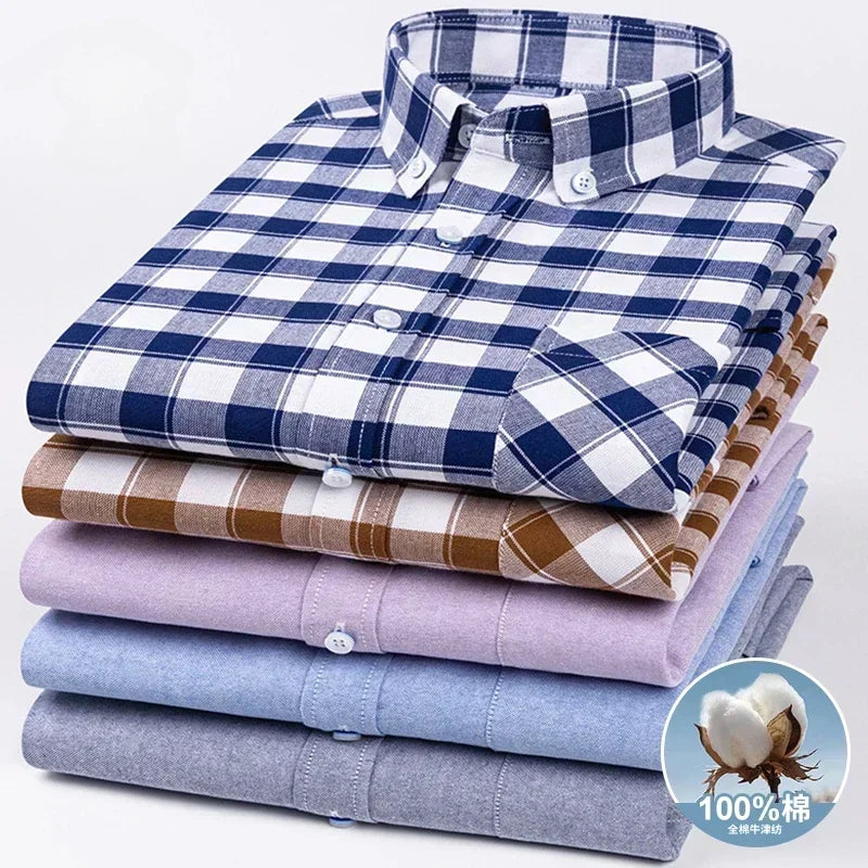 Spring and Autumn Men's Pure Cotton Long sleeved Shirts | SAMAG