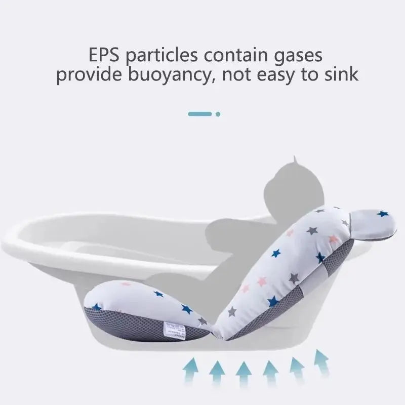 Baby Shower Bath Tub Pad Non-Slip Newborn Bathtub Mat Safety Nursing Foldable Support Comfort Body Cushion Mat Pillow Cartoon