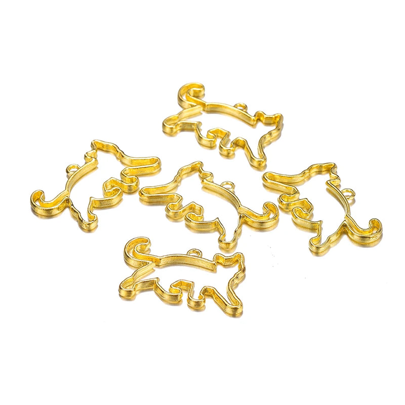 5pcs Cat Border Mold Resin Silicone Geometric Hollow Metal Frame Bezel Epoxy Pendant For DIY Jewelry - Visuel 12 | SAMAG