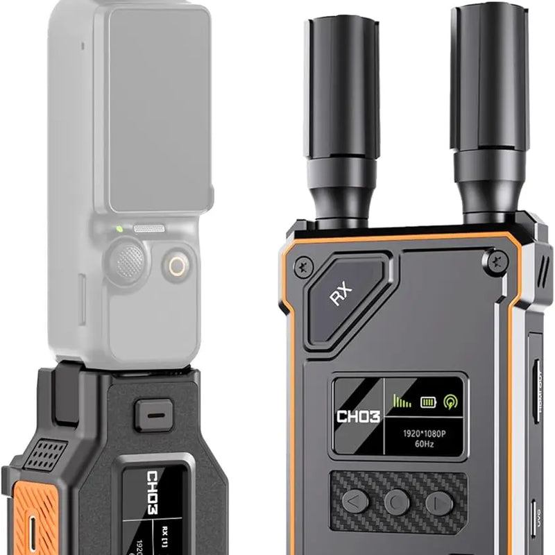 Vrriis Wireless Video Transmission Adapter For DJI Osmo Pocket 3, 1080P60Hz 500M UVC Live Stream Device With LCD Display