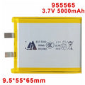 955565 Lithium Polymer Battery 3.7V 5000mAh Rechargeable Lipo Batteries for Mobile Power GPS Locator Camera Tablet PC DVD DIY