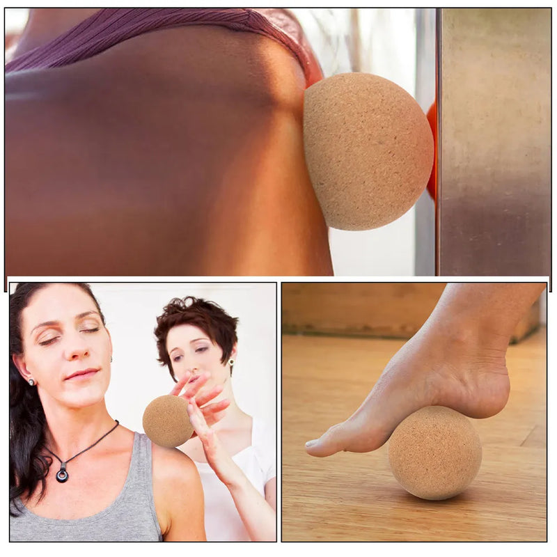 2Pcs Yoga Fascia Ball Cork Massage Ball Small Muscle Roller Fitness Massage Tool Neck Back Relaxation Trigger Point Therapy