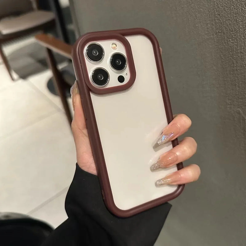Luxury Transparent Candy Phone Case For iPhone 11 12 13 14 15 16 Pro Max Shockproof Clear Bumper Cases Cover