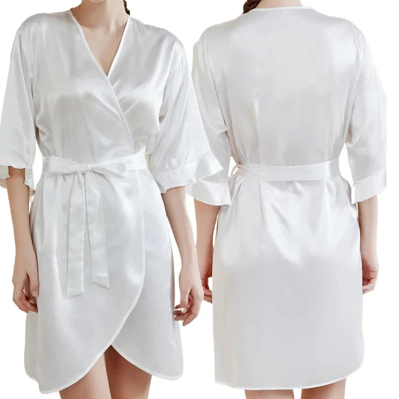 Rose Gold Women Bathrobe White Letter Bride Bridesmaid | SAMAG