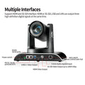 NDI PTZ Camera 30X Zoom 1080P60fps PTZ Camera with POE HDMI SDI USB+PTZ Camera Controller ideal for Live Streaming and Broadcast