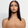 250% Density Bob Straight Human Hair 2X6 Transparent Lace Closure Frontal Human Hair Wigs 100% Human Hair Ginger 99J Colored Wig