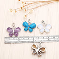 OCESRIO Vintage Natural Stone Butterfly Pendant for Necklace Copper Amethyst Reiki Pendulum DIY Jewelry Making Supplies pdta921