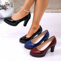 High Heels Shoes Women White Wedding Shoes Thick High Heels Fashion Party Pumps Footwear Black Red Big Size 35-42