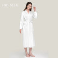 Birdtree 22 Momme 100%Pure  Silk Long Robe for Women Silky Sleepwear Ladies Elegant Nightgown Natural Pajamas P3D047QM