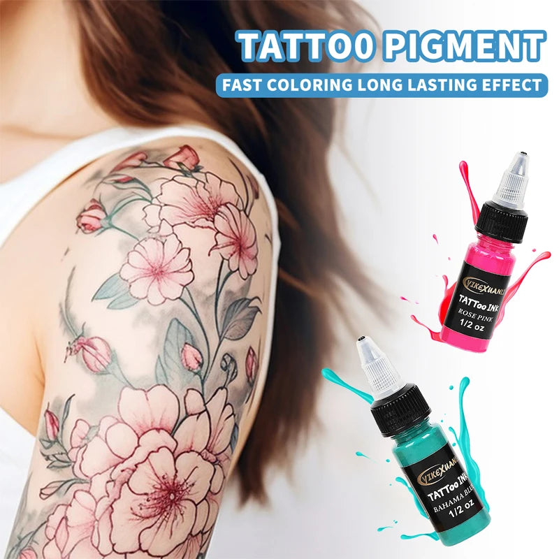 15ml 14colors Tattoo Ink Pigment with box Body Art Tattoo Kits Professional Beauty Paints Makeup Tattoo Supplies Semi-permanent