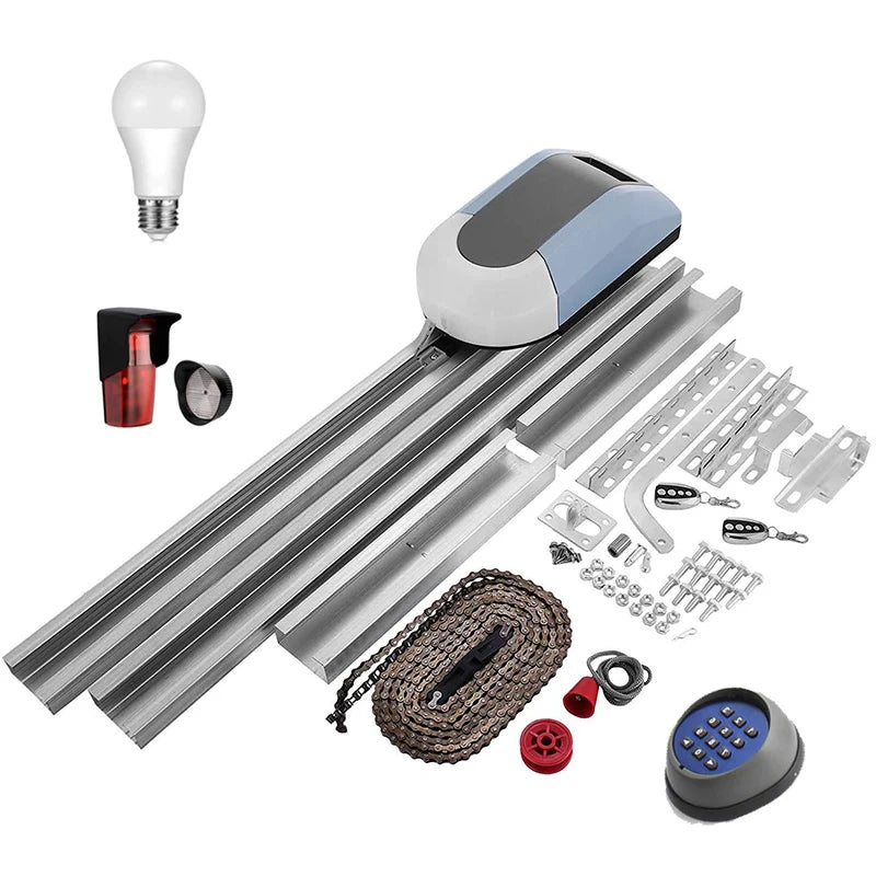 WiFi Control Automation Door Opener 800N Tilting Doors Motor 220V Garage Door Operator Kits With 2 Remote 3m Rails for 12²  Door