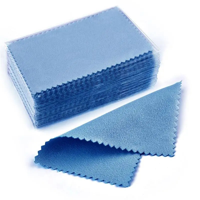 10pcs/50pcs Sterling Silver Polishing Cloth Set Jewelry Cleaning Cloths Soft Wipe Wiping Cloth Keep Jewelry Shining Tools
