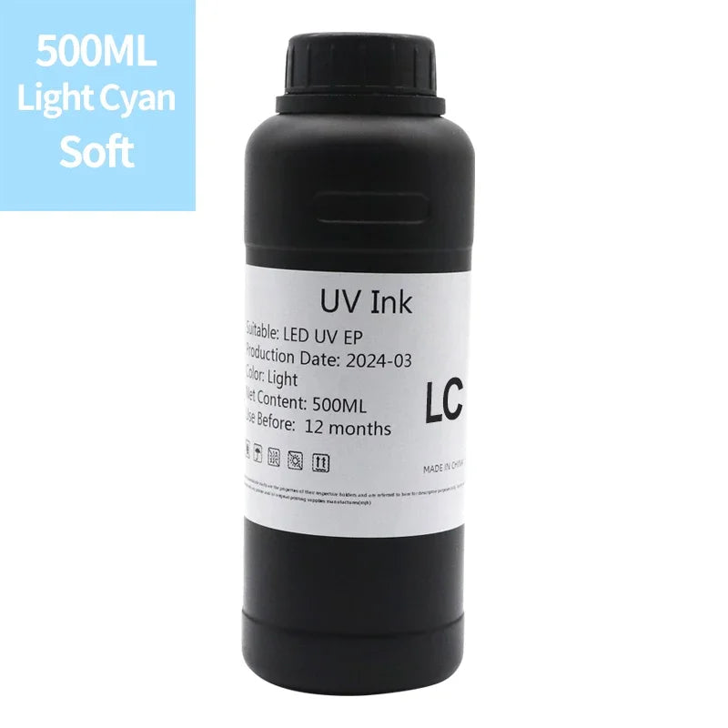 DAT 500ML UV Ink LED Ink Compatible For Epson i3200 i1600 XP600 L800 L805 L1800 TX800 1390 DX5 DX7 printhead UV Flatbed UV Ink