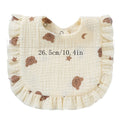 Baby Saliva Towel Muslin Cotton Infant Bibs Kids Feeding Eating Apron Boys Girls Ruffle Towel Toddler Newborn Prints Burp Cloth
