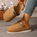 Women Clogs Slip on Mules Suede Platform Ladies Slippers Non Slip Outdoor House Shoes Warm Winter Footwear Ladies Slippers