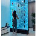 Water curtain wall, running water screen partition company, family entrance acrylic calligraphy and painting flat wine cabinet