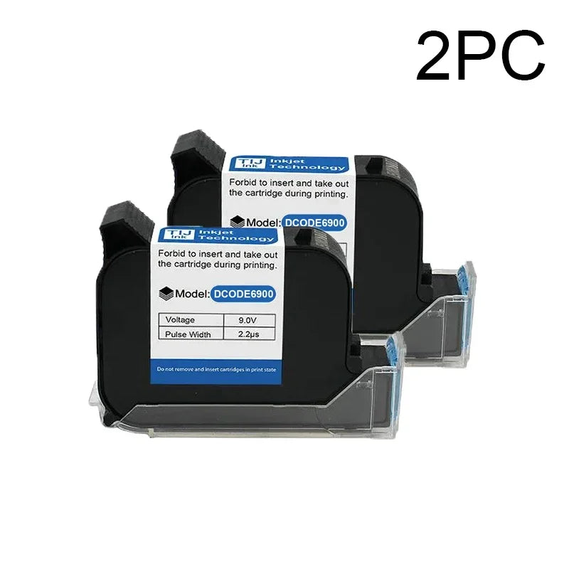DCODE 6900 12.7mm Economy High Quality TIJ Online Handheld Inkjet Printer Cartridge Fast Drying Water-proof Solvent Black Ink