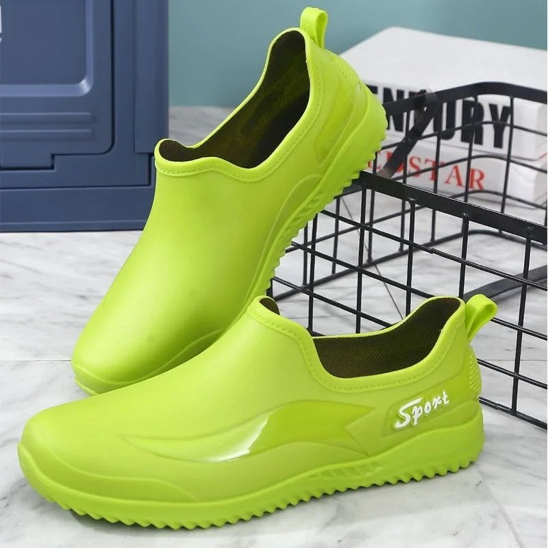 Slip-on Round Toe Silicone Male Shoes Non Garden 2025 Rubber Plastic Offer Galoshes for City Fishing Outdoor Men's Rain Boots