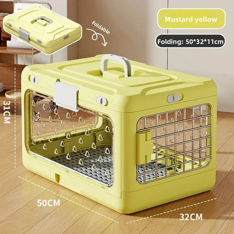 Pet Supplies Portable Pet Air Bag Folding Dog Suitcase Out Car Carrying Large Capacity Cat Checked Transparent Box
