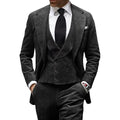 Camel Velvet Men's Suit 3 Piece Corduroy Blazer Vest Pants Set for Business Events Wedding Grooms Banquet Party Custom Tuxedo