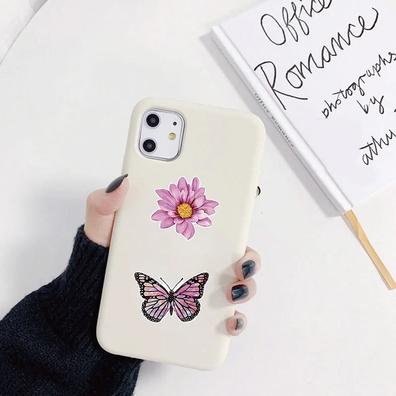 100-500pcs Butterfly Flower Sticker 8 Design Colorful Butterfly Decals Cute Stickers Party Decoration Scrapbook Stationery
