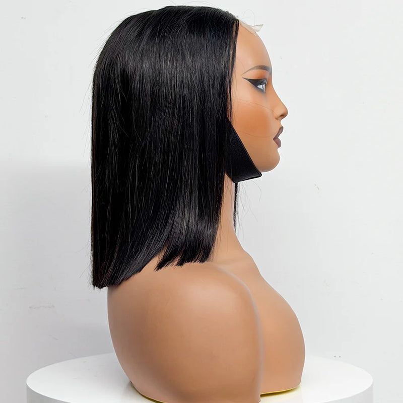 250% Density Bob Straight Human Hair 2X6 Transparent Lace Closure Frontal Human Hair Wigs 100% Human Hair Ginger 99J Colored Wig
