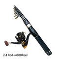 1.5/1.8/2.1/2.4M Fishing Rod Reel Set Ultra Light Carbon Fiber Rod and 5.2:1 Gear Ratio Reel Travel Sea Freshwater Fishing Set