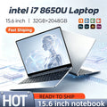 i7 8650U Intel 15.6 Inch Gaming Laptop 32GB RAM 2TB SSD 1TB SSD 1920x1080 Notebook Office PC High Performance Pro Max