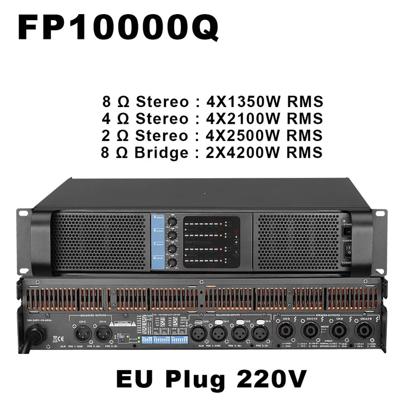 Original LOGO FP10000Q Professional Digital Power Amplifier 4x1350W 10000 Watt FP14000 2X2350W Audio DJ Subwoofer Amplifier