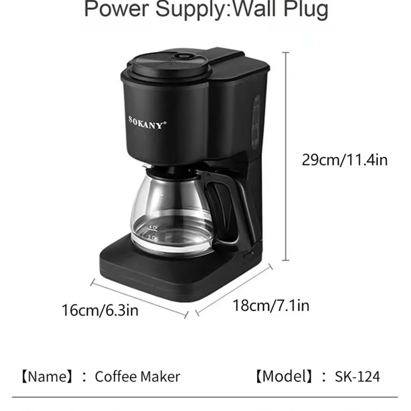 124Coffee Maker, 3-in-1 Single Serve Coffee Maker, Pod Coffee Maker for K-Pod Capsule Pods, Ground Coffee Maker, Leaf Tea Maker