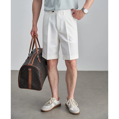 Old Money Style Men's Tencel Wool Blend Suit Shorts | SAMAG