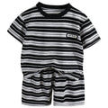 Striped Casual Sports Short Sleeve Two Piece Set Clothing | SAMAG