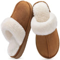 Comwarm Winter Fluffy Fur Slippers for Women Warm New Home Slippers Faux Fur House Mules Shoes Indoor Bedroom Comfy Fuzzy Slides