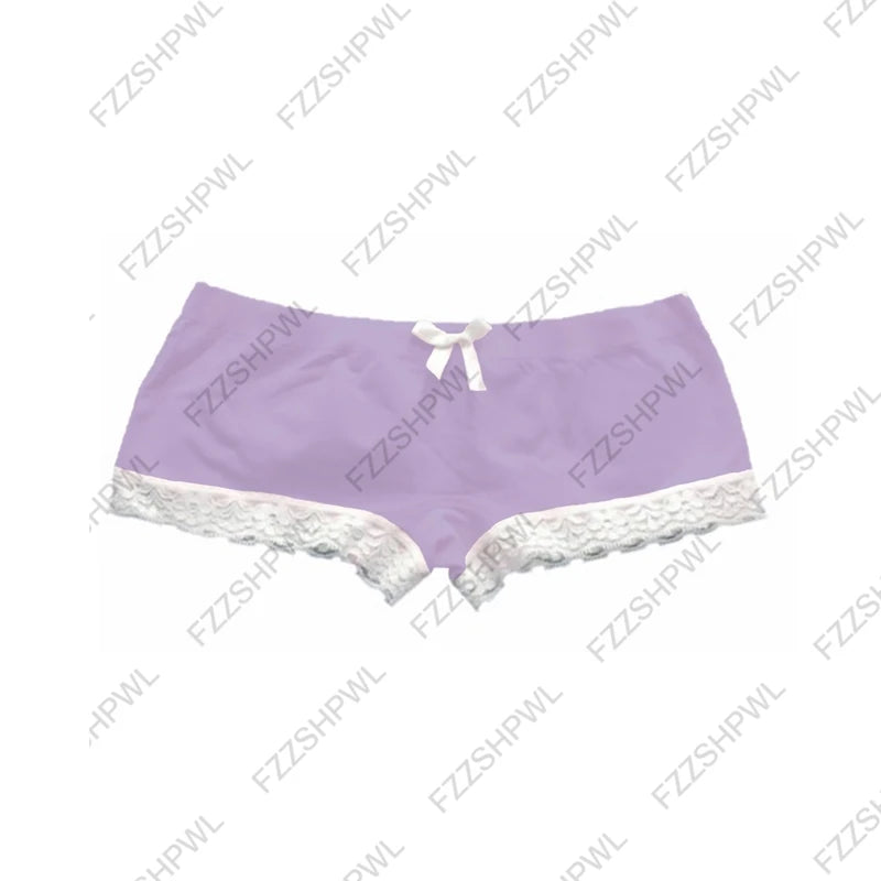 Y2K Sexy Shorts Punk Harajuku vintage Gothic Emo Girls Womens Bottoms Fairytale Aesthetic Elegant Lace Cute Bow Pink Mini Shorts