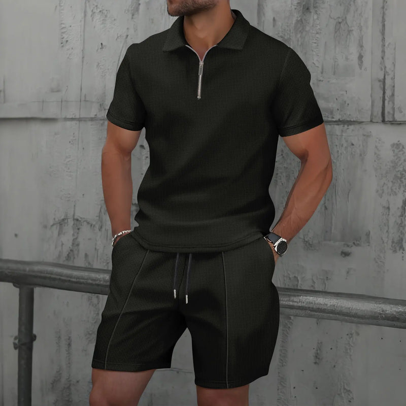 Men Europe and the United States New Summer Waffle Solid | SAMAG