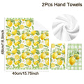 2pcs Italy Lemon Hand Towels Lemon Themed Dish Towels Polyester Bathroom Decorative Rustic Cloths Tea Towels for Kitchen