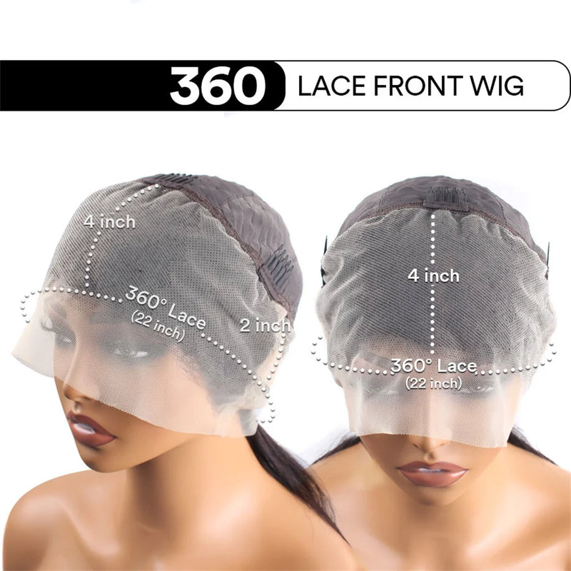 30 Inch Natural Black 360 Lace Front Straight Human Hair Wigs 360 HD Transparant Full Lace Glueless Wigs Human Hair Pre Plucked
