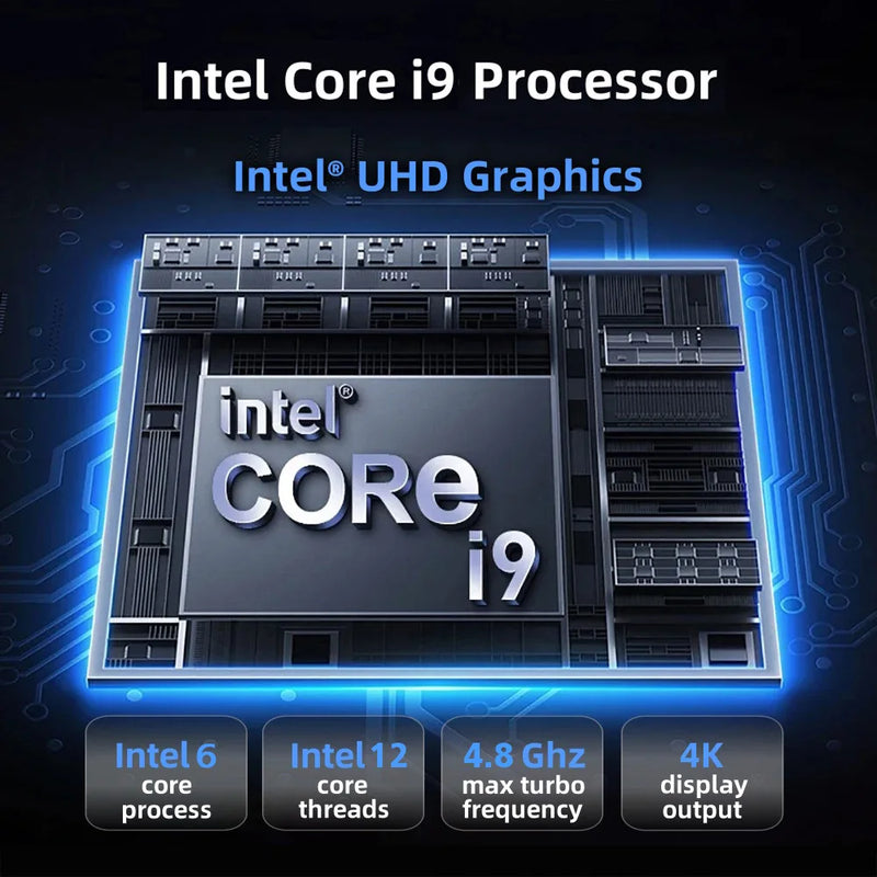 Windows 11 MiniPC Intel Core i9 10980HK Intel N150 16GB 32GB RAM WIFI6 BT5.2 4K 1TB 2TB SSD 1000Mbps Protable Gaming Computer PC