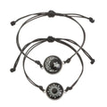 Handmade Braided Couple Bracelets Sun Moon Themed Glow In The Dark Glass Bead Adjustable Rope Wrist - Visuel 6 | SAMAG