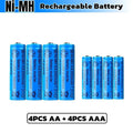 AA AAA 2000mAh 1.2V 1-60 Pcs Battery Rechargeable 2A 3A Ni-MH Batteries with Quick Charger for Toys Mouse Keyboard Flashlights