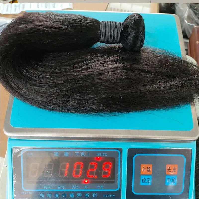 28 30Inch Brazilian Kinky Straight Human Hair Bundles 15A Virgin Human Hair Extension 3/4Pcs Hair Wefts Yaki Straight Human Hair