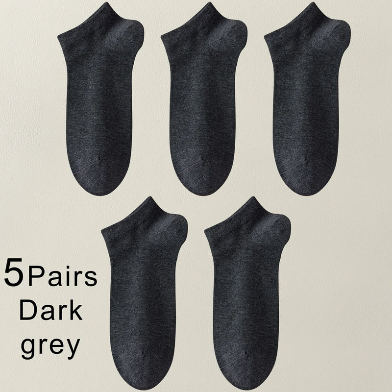 5 Pairs Spring Summer Thin Men's Bamboo Fiber Socks Short | SAMAG