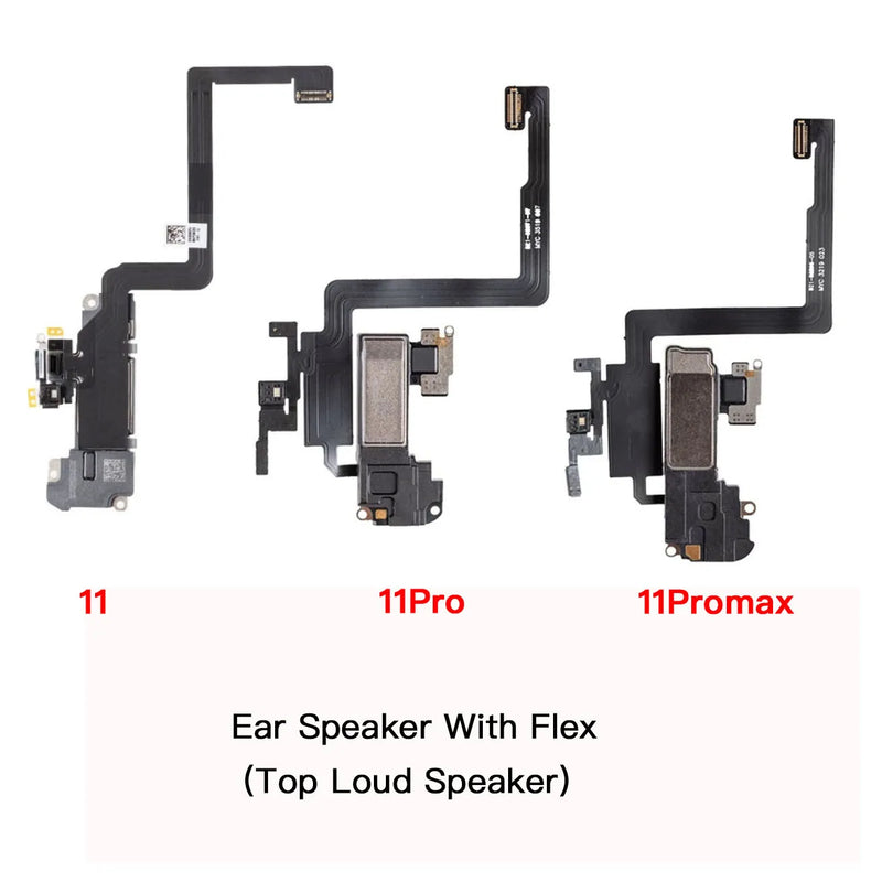 Front Ear Speaker With Flex Cable For iPhone X XR XS 11 Pro Max Top With Bottom Loud Speaker Replacement