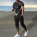 Summer fashion men's T - shirt suit sportswear 3D printed short sleeved T - long pants street wear 2 - piece - View 2 | SAMAG