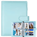 A5 Notebook Photocard Binder with 4 Pockets Sleeves, 6 Ring  PU Leather Binder Loose Leaf Personal Organizer Photo Binder Book